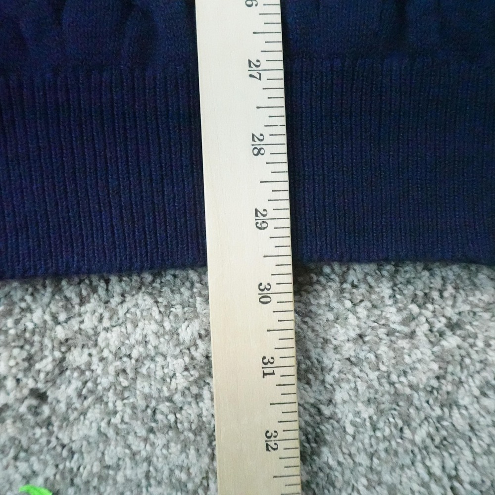 NEW St Johns Bay Sweater‎ Mens 2XL Navy Blue Aran Cable Knit Crewneck Pullover - Picture 8 of 9